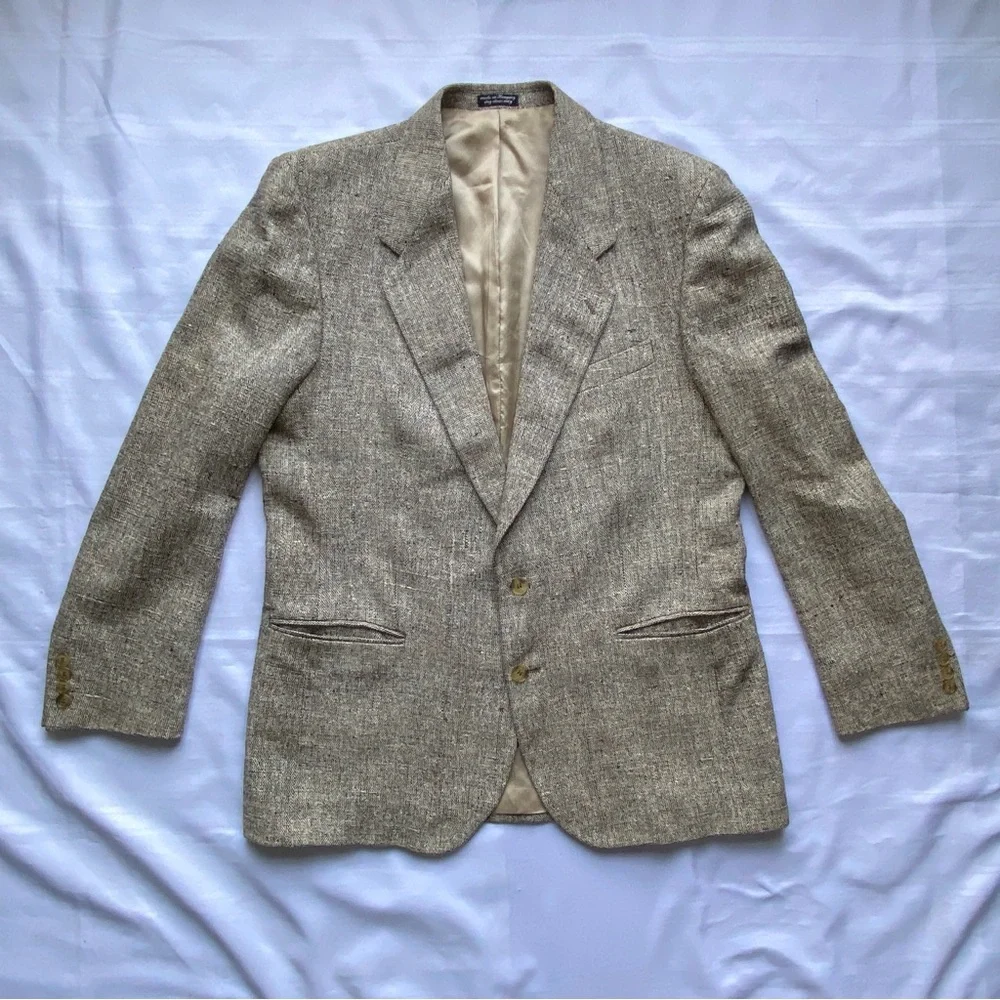 Christian Aujard Blazer 100% Silk Tweed 2-Button Jacket Men's Size 44
